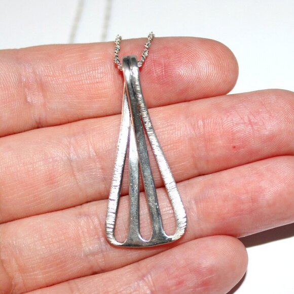 Sterling Silver Abstract Open Work Necklace - Picture 6 of 6